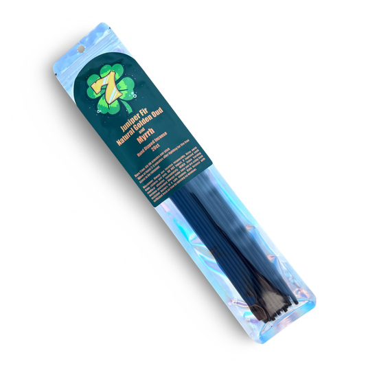 "7" Juniper Fir, Natural Golden Oud & Myrrh- Hand Dipped Incense